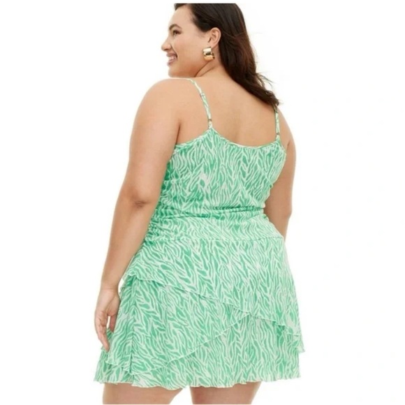 Diane Von Furstenberg x Target Green Mini Dress Strappy Mesh Sea Twig - Picture 2 of 12